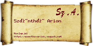 Szánthó Arion névjegykártya